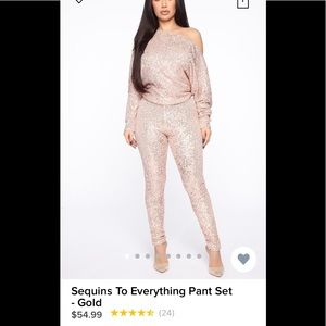 Fashion Nova Sequins to Everything Pants Set